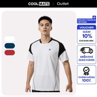 [Tặng short mặc nhà đơn 349k] Áo thun Nam Thể thao Tennis, Pickleball Phối bo cổ co giãn, thấm hút Coolmate