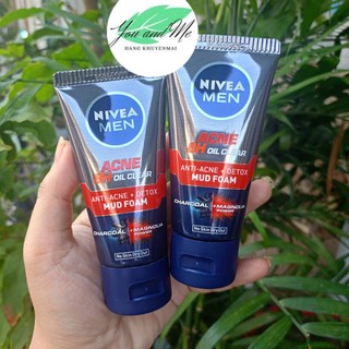   mini 50g  Sữa Rửa Mặt NIVEA MEN Acne Oil Clear Bùn Khoáng Ngừa Mụn 