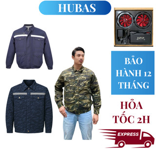 Áo điều hòa HUBAS Nhật Bản 3 màu, quạt áo điều hòa công suất 20V, hoạt động liên tục 15-18h
