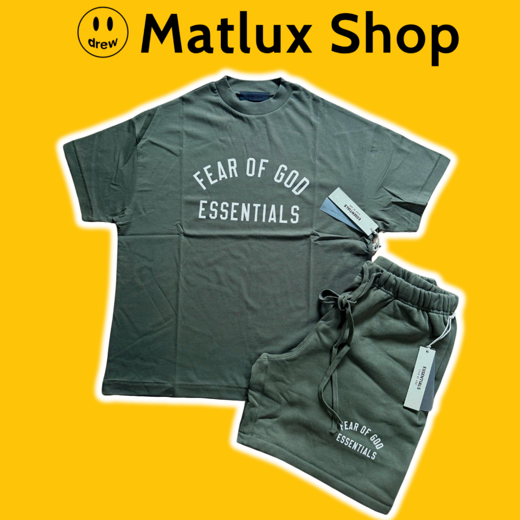 [BEST QUALITY] Áo và quần Fear Of God FOG Essentials Classic Military cao cấp, Set đồ FOG Essentials