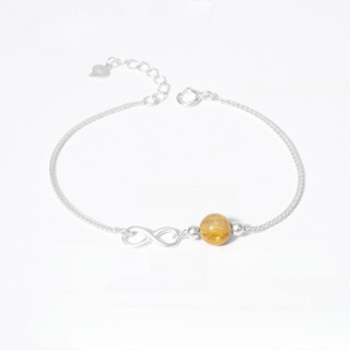  Vòng tay bạc nữ bạc 925 mix hạt đá phong thủy Tự Nhiên và charm vô cực - Mã TSJL91 