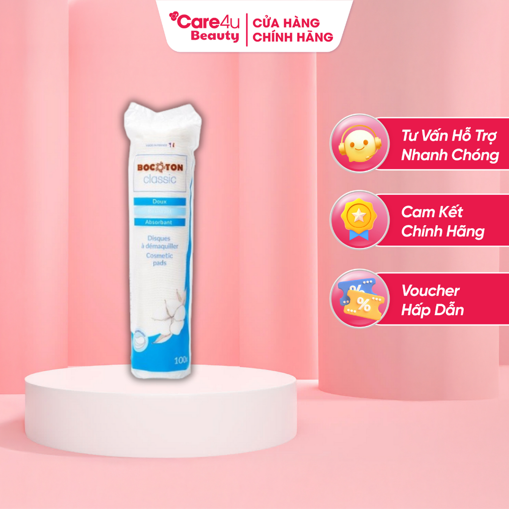 Bông tẩy trang 100% BOCOTON Pháp 100 miếng