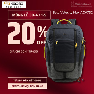 Balo solo velocity max backpack 17.3 inch- acv732. phù hợp du lịch ngăn đựng giày riêng chính hãng bảo hành 05 năm