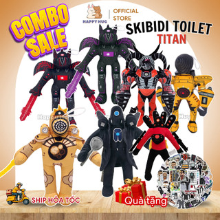   TẶNG 50 STICER SKIBIDI TOILET  Combo 2-3-4-5 Gấu bông Titan Cameraman V2 Titan Speakerman V2,Drill Clock Man-Happy Hug 