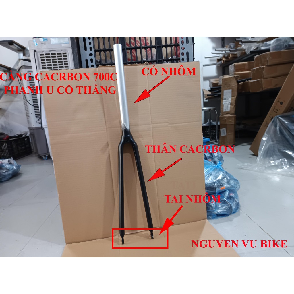 Càng xe đạp carbon bánh 700c sử dụng phanh vành  Càng phuộc trước xe đạp bằng sợi cacrbon 700c bánh 