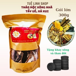 3 gói lớn thảo mộc xông nhà tẩy uế, xả phong long, xả xui Tuệ Linh (tặng than đốt và khay xông)