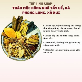 3 gói lớn thảo mộc xông nhà tẩy uế, xả phong long, xả xui Tuệ Linh (tặng than đốt và khay xông)
