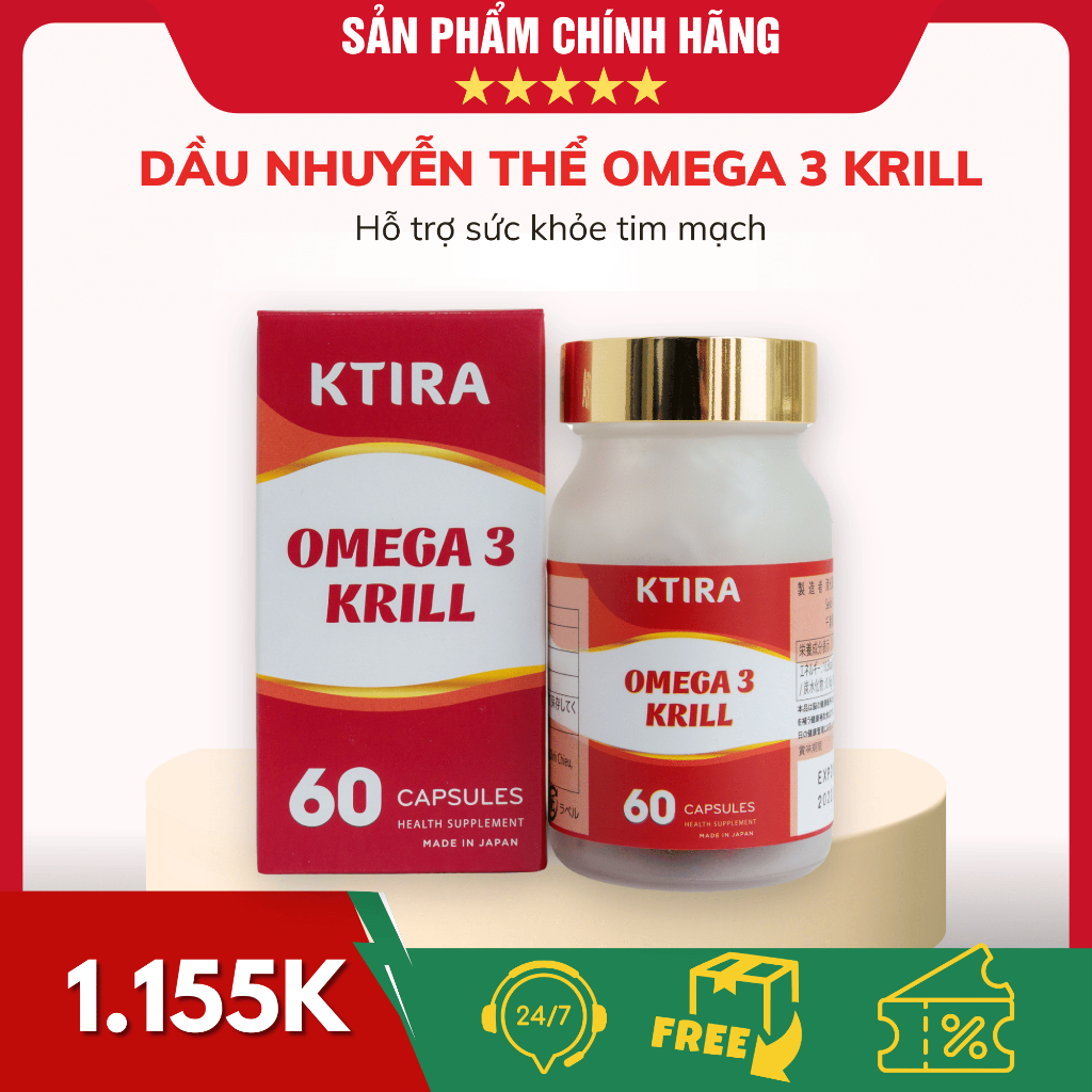 Dầu Nhuyễn Thể KTIRA OMEGA 3 KRILL - Thực Phẩm Bổ Sung Dinh Dưỡng
