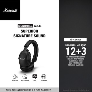 Tai Nghe Marshall Bluetooth MONITOR II A.N.C - Pin lên đến 30h - Bảo Hành Chính Hãng ASH 1 Đổi 1 Trong 1 Năm