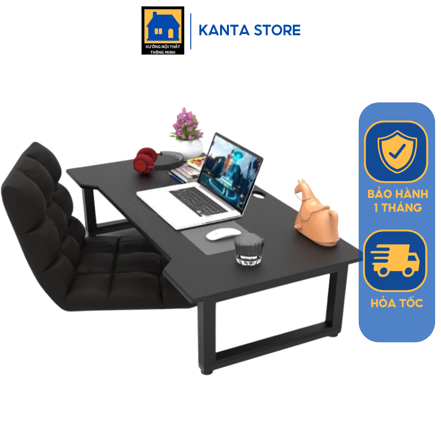 Bàn học gaming gấp gọn ngồi bệt chân khung sắt tĩnh điện kanta store