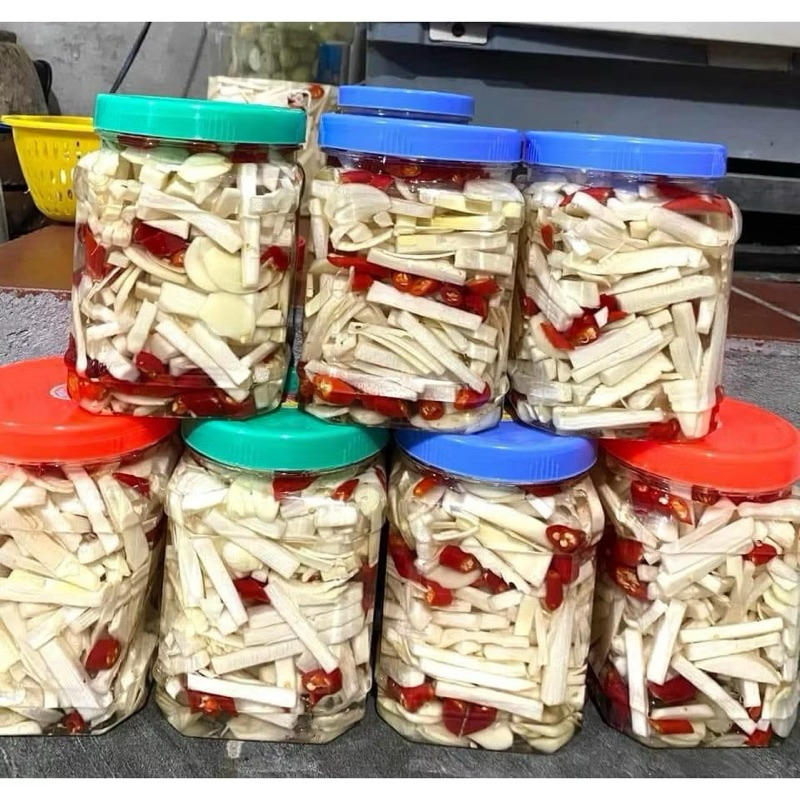 măng che ngâm tỏi ớt 1kg đúng vị