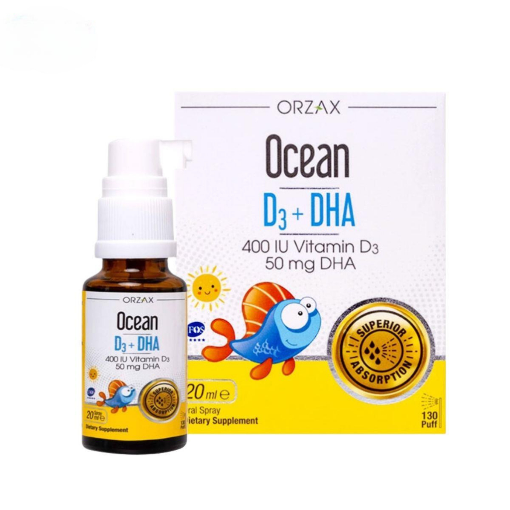 Ocaen D3+DHA 20ml - Bổ sung Vitamin D3 giúp tăng cường hấp thu canxi, DHA tốt cho phát triển não bộ