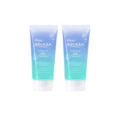 [VB] Combo 2 Kem chống nắng nâng tông cho da vàng,có sắc đỏ Sunplay Skin Aqua Tone Up UV Essence Blue SPF 50+ PA++++ 50g