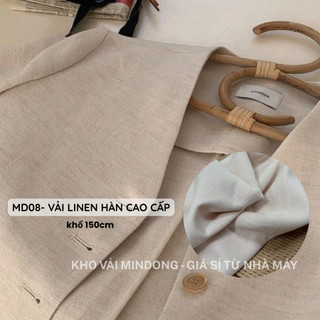 Vải Linen Hàn Quốc cao cấp, vải linen muối tiêu đứng phom, thấm hút MD08