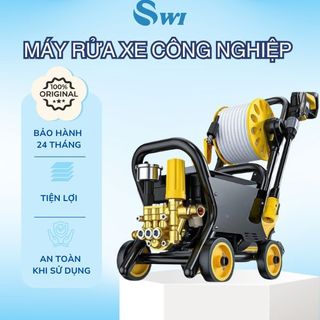 Máy Rửa Xe Công Nghiệp Công Suất Lớn, Tầm Phun Xa 10M, Dây Ra Vào 20 Mét - Bảo Hành 36 Tháng