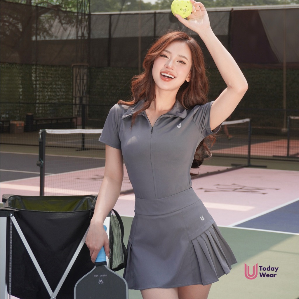 Chân váy xếp ly Elly Skirt Today U Wear 2 lớp may sẵn bảo hộ dáng chữ A thể thao cầu lông chạy bộ tennis pickleball | BigBuy360 - bigbuy360.vn