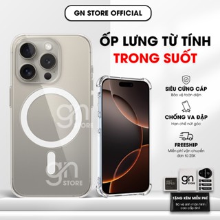 [MSafe] Ốp lưng trong suốt cho iPhone 17 Promax 16/15/14/13/12/11 Pro/Plus/Promax có hộp - GN STORE