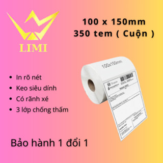   Siêu Dày  Giấy in nhiệt Decal tem in nhiệt  A6 100x150 -  4 Lớp  Có Sẵn Lớp Dán Chống nước In Đơn Shopee 
