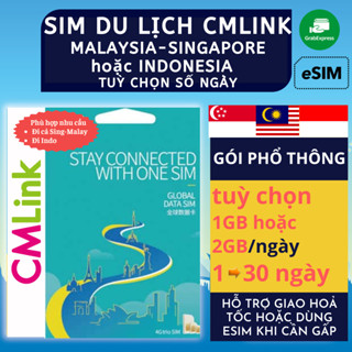 Sim Du Lịch Singapore Malaysia Indonesia Tốc Độ Cao Không giới hạn dung lượng theo ngày