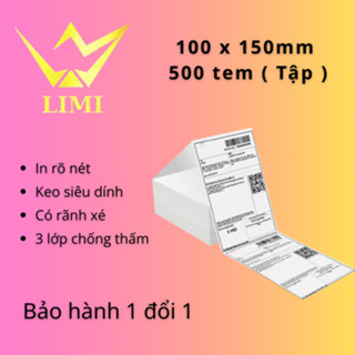 Giấy in nhiệt, Decal tem in nhiệt (A6)100x150 - [4 Lớp], (A7) 75x100, 76x130 Có Sẵn Lớp Dán, Chống nước, In Đơn Shopee