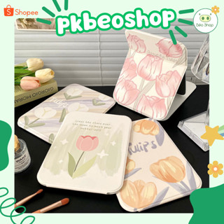 Gương gấp gọn để bàn bằng da PU Pkbeoshop gương trang điểm full viền cầm tay dễ thương hình chữ nhật