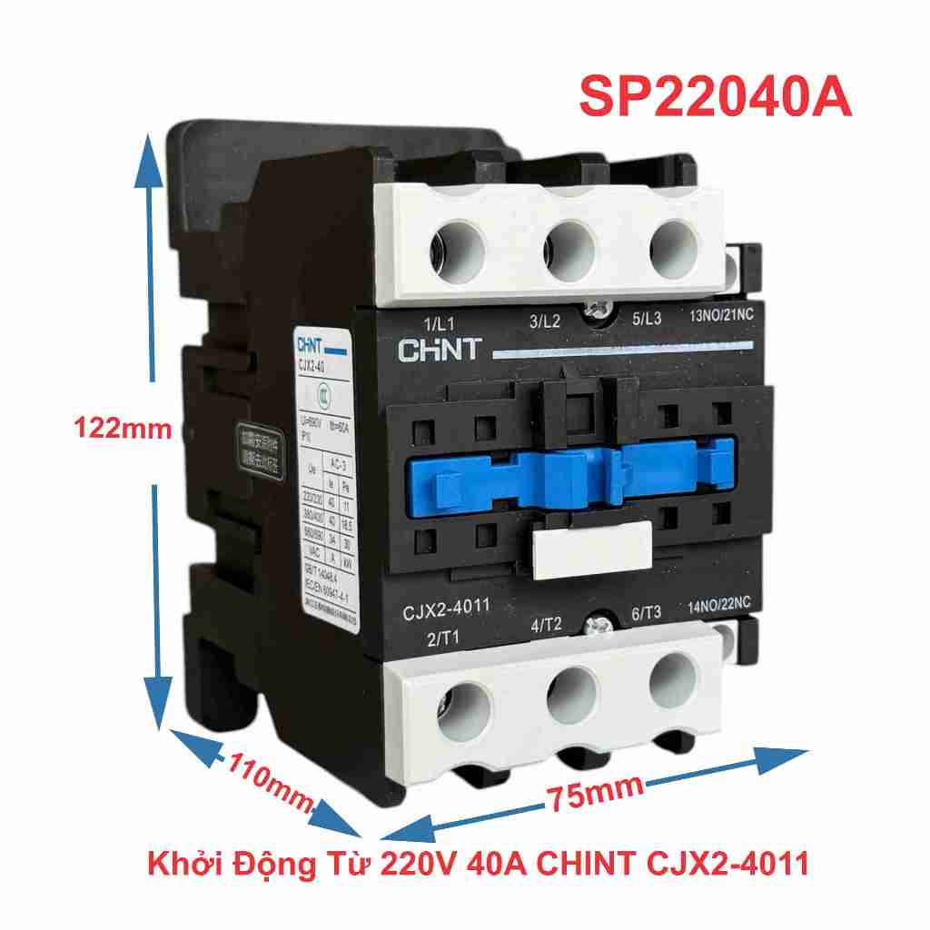 Khởi Động Từ 220V 40A CHINT CJX2-4011