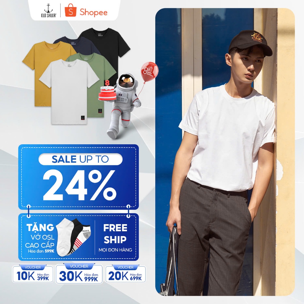 Áo thun basic Old Sailor - O.S.L - BASIC TEE - 24007 - Big Size upto 5XL