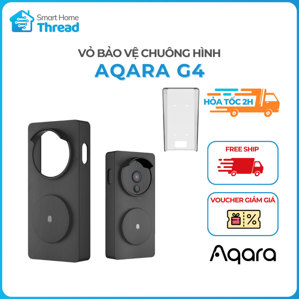 Vỏ Silicon Bảo Vệ Cho Chuông Hình Aqara G4 / G410, Chống Nước, Chống Bụi, Màu Đen - BẢN QUỐC TẾ