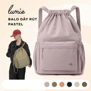 Balo Dây Rút Pastel Vải Dù Trượt Nước Nhiều Ngăn Tiện Dụng Phù Hợp Thể Thao Du Lịch Đi Học Đi Chơi