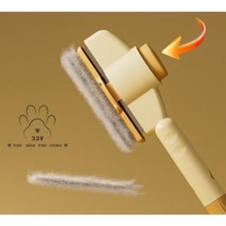 [Q3] LƯỢC CHẢI LÔNG CHO CHÓ MÈO THÚ CƯNG CÁN NHỰA ABS LƯỠI INOX CÓ NÚT NHẤN ĐẨY LÔNG