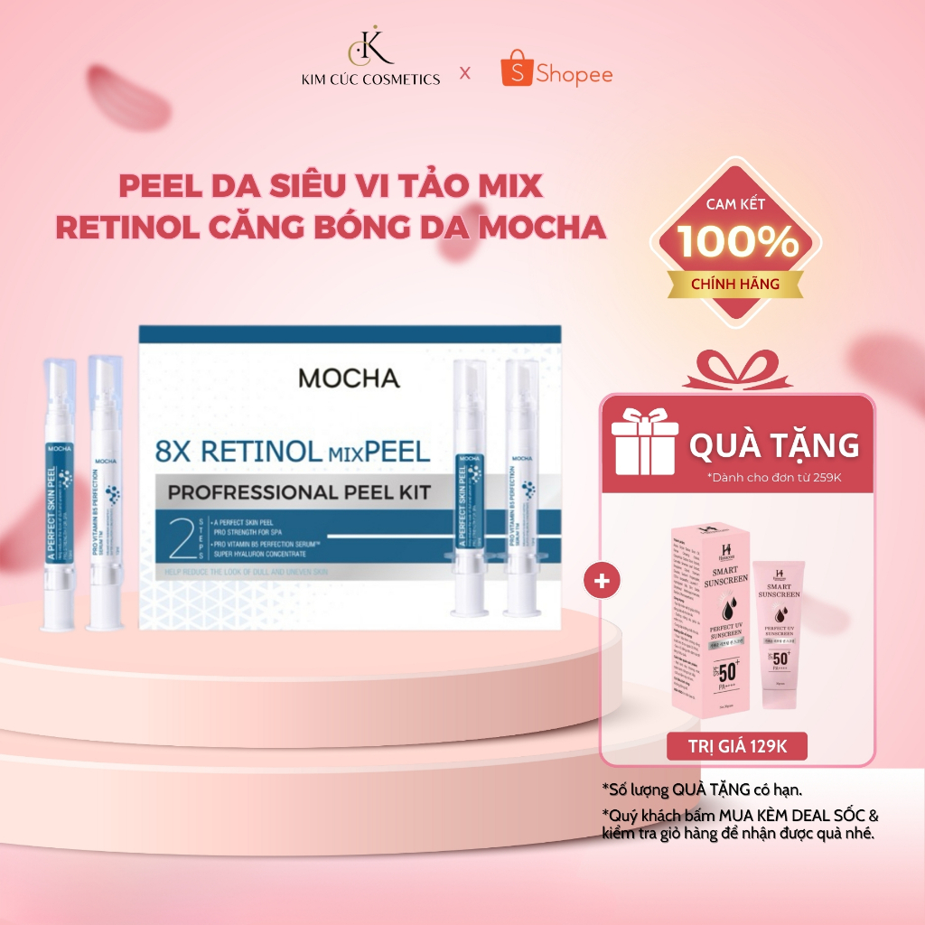 Retinol Mix Peel Da Căng Bóng Mocha MUA 1 ĐƯỢC 4 Peel Da Siêu Vi Tảo  DC64