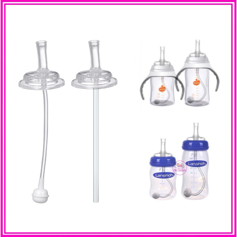 Ống tập hút bình sữa cổ rộng P09, ống hút quả tạ, ống hút thẳng phù hợp với bình sữa cổ rộng 5cm