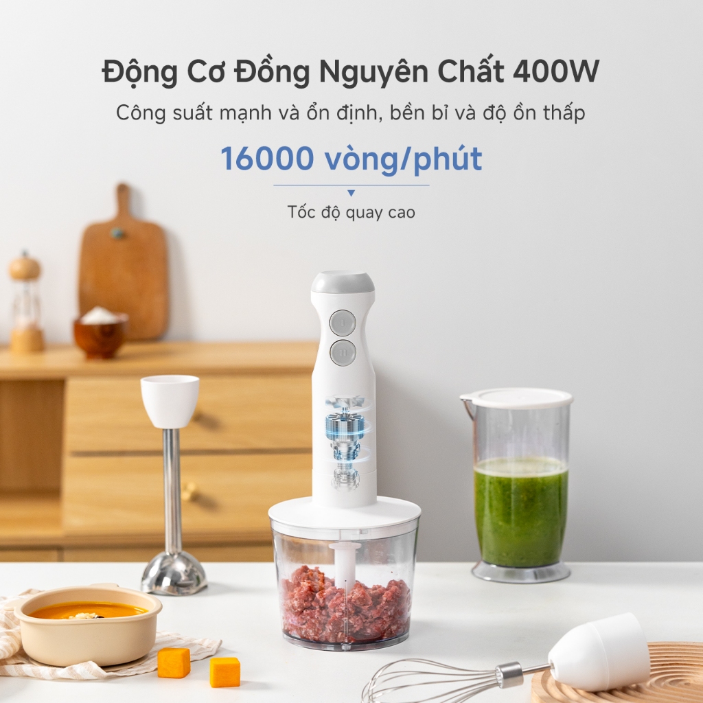 Simplus Máy Xay Cầm Tay Xay Thịt Đánh Trứng Xay Thực Phẩm Cho Bé Ép Trái Cây Làm Sốt Làm Bánh Xay Hạt JBBA003 | BigBuy360 - bigbuy360.vn