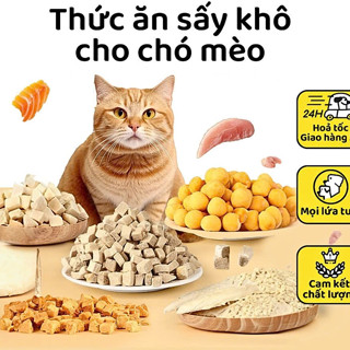 Thức ăn Thịt sấy khô cho chó mèo cao cấp Thương Hiệu KAMT-  Vị Ức gà, trứng, cỏ mèo, dầu cá, Gan Gà, Gan Bò, Gan Vịt,cá