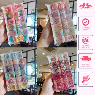    Có Sỉ  Set 12 kẹp càng cua cặp tóc kẹp tóc càng cua 5 răng cao cấp in họa tiết gấu thỏ HONEY hoạt hình dễ thương 