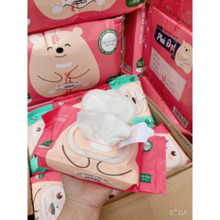  khăn giấy ướt Gấu béo phú đạt an toàn cho bé Không Mùi gói 120 tờ 