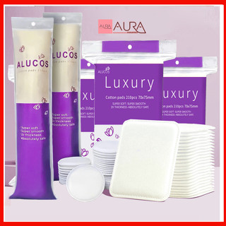 Bông Tẩy Trang Alucos Tròn 150 miếng Luxury 210 miếng Size To 222 miếng