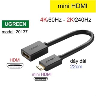  Đầu chuyển Mini HDMi to HDMI  female  4K 60Hz UGreen 20137 -Bảo Hành 6 tháng 