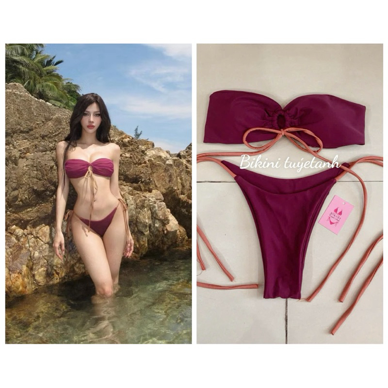 (SẴN - HOẢ TỐC HCM) Bikini Hai Mảnh Màu Mận Siêu Tôn Dáng Hình Thật) | BigBuy360 - bigbuy360.vn