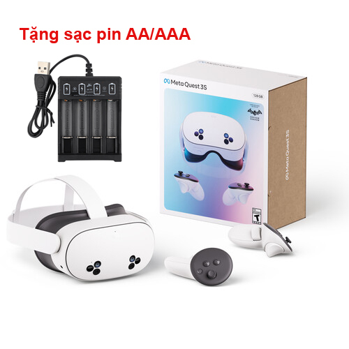 Kính Thực Tế Ảo VR Meta Quest 3S 128GB New, bảo hành 3 tháng, tặng sạc nhanh cho 4pin AAA (1001)