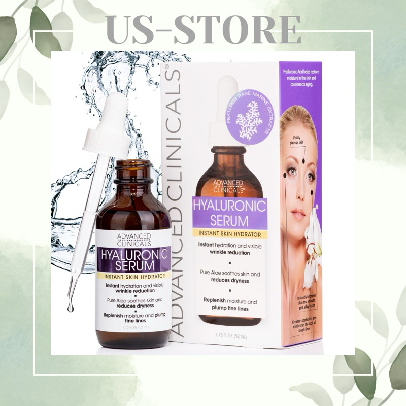 (Mỹ) Serum HA Cấp Ẩm Phục Hồi Da Advanced Clinicals Hyaluronic Acid _ Beta-Glucan cấp ẩm sâu đa tầng