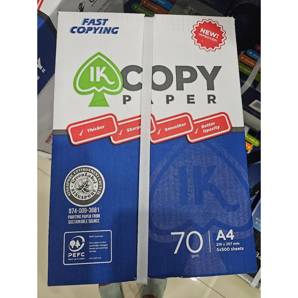 Combo 5 ream Giấy in A4 photo IK Copy 70 gsm, độ dày cao, giấy chất lượng, đủ 500 tờ/ream