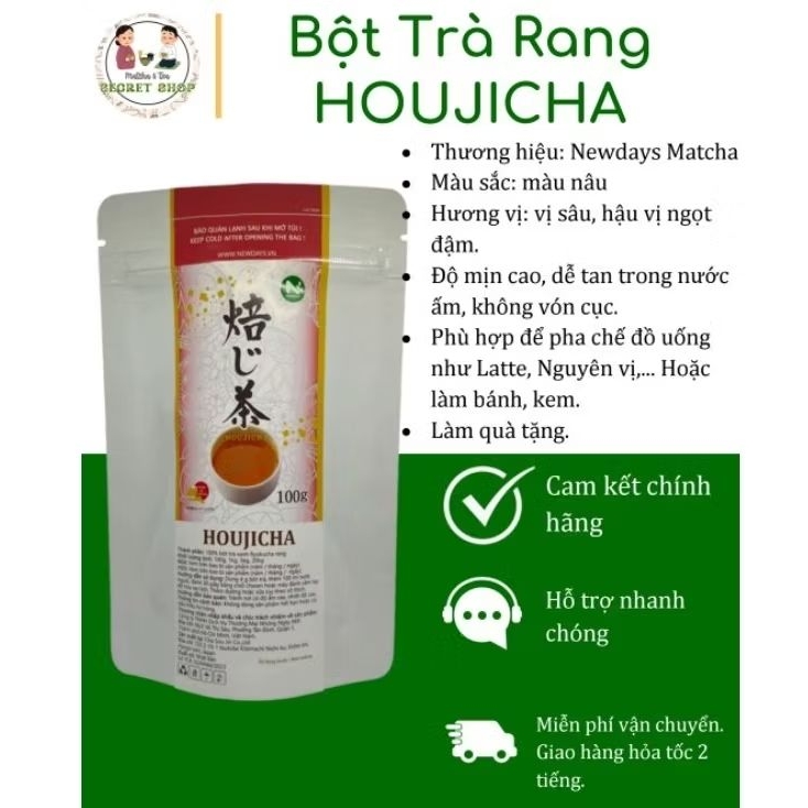 Bột trà rang Houjicha nhập khẩu chính hãng Nhật Bản - Newdays Matcha - SECRET SHOP