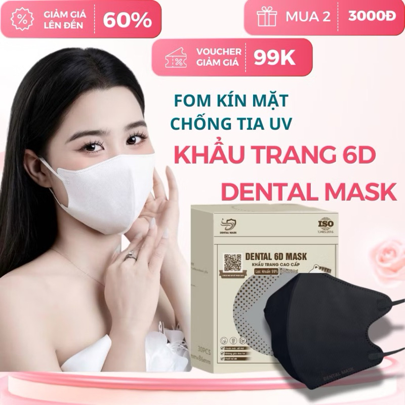 sỉ thùng 300 chiếc khẩu Trang 6D uni dental ,khẩu Trang người lớn ,khẩu Trang cao cấp , chống bụi mị