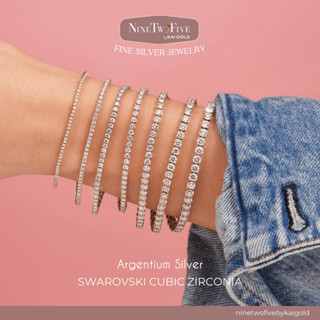  Lắc Tay Tennis Bạc 925 Nữ Đính Đá Swarovski – Xi Rhodium Bạch Kim Sang Trọng Cao Cấp 