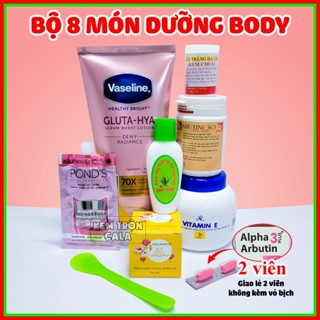  Công thức kem body 8 món trắng da thấm nhanh không bết rít chuyên da đen khó trắng 