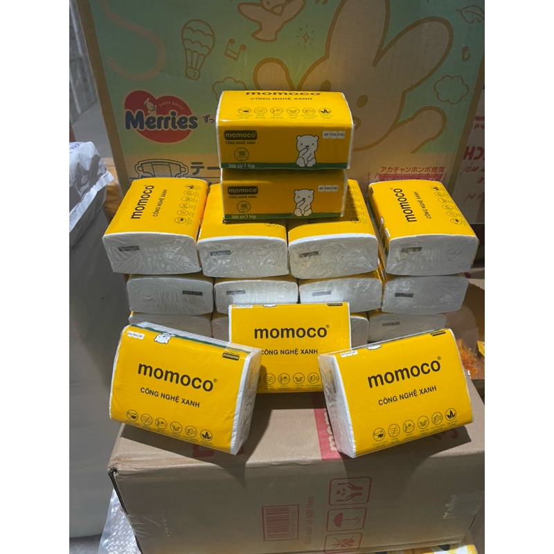 [Combo 30] 1 thùng giấy rút gấu momoco 30 gói, 300 tờ/1 gói
