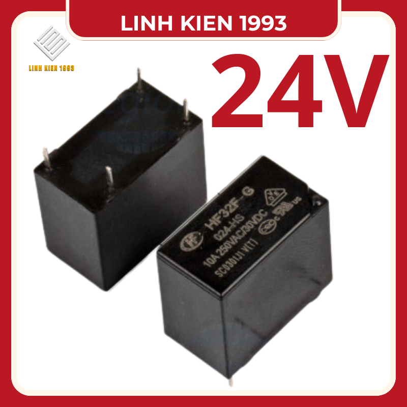 HF32F G 024 relay 24v 10a panasonic có 4 chân màu đen