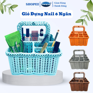  Giỏ đựng nail đựng mỹ phẩm giỏ 6 ngăn có quai xách tiện lợi Nhựa Thắng Lợi 