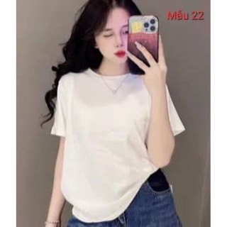 Áo thun nữ, chất thun thái, áo cotton form vừa, mẫu A17: Màu trắng